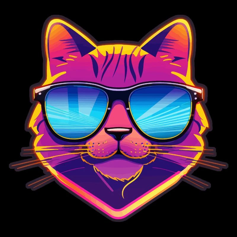 Coole Katze mit Sonnenbrille