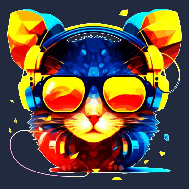 A techno and rave mouse with sunglasses