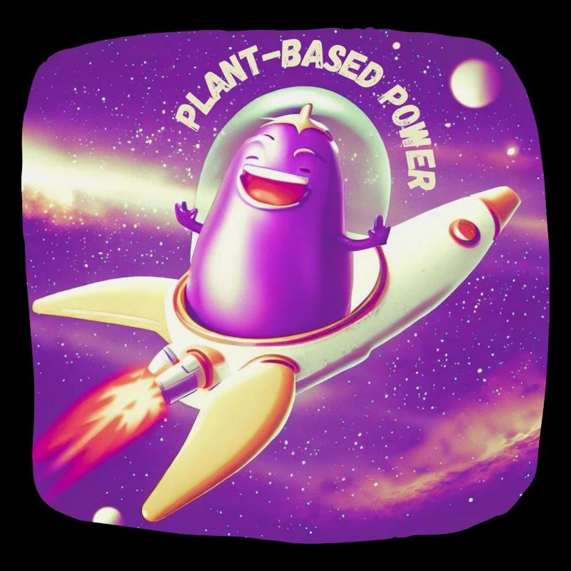 Astronaute aubergine dans l’énergie basée sur une plante spatiale