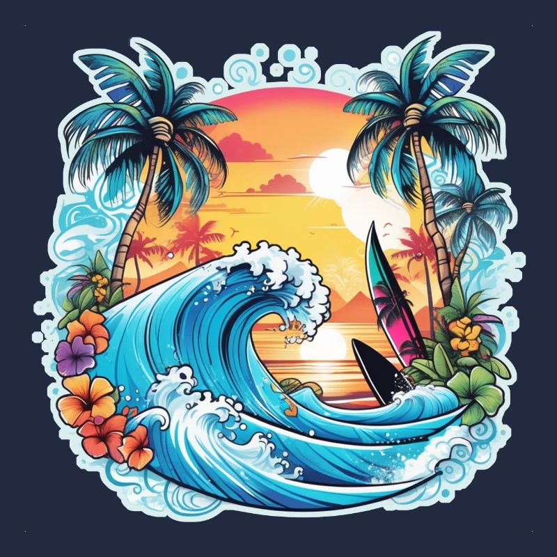 surf plage palmier soleil vacances