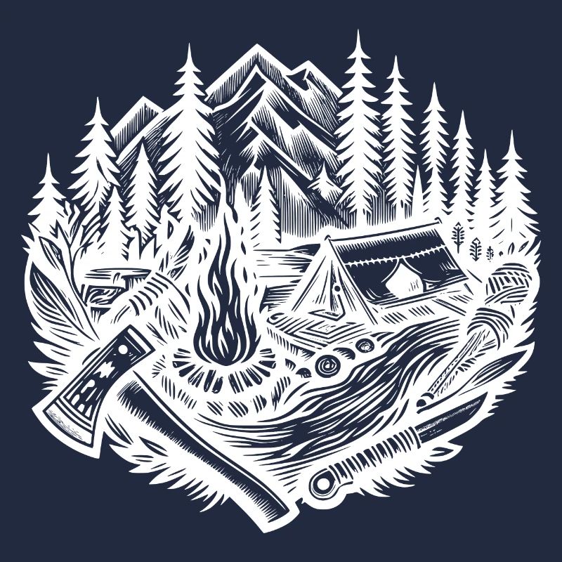 nature campfire axe