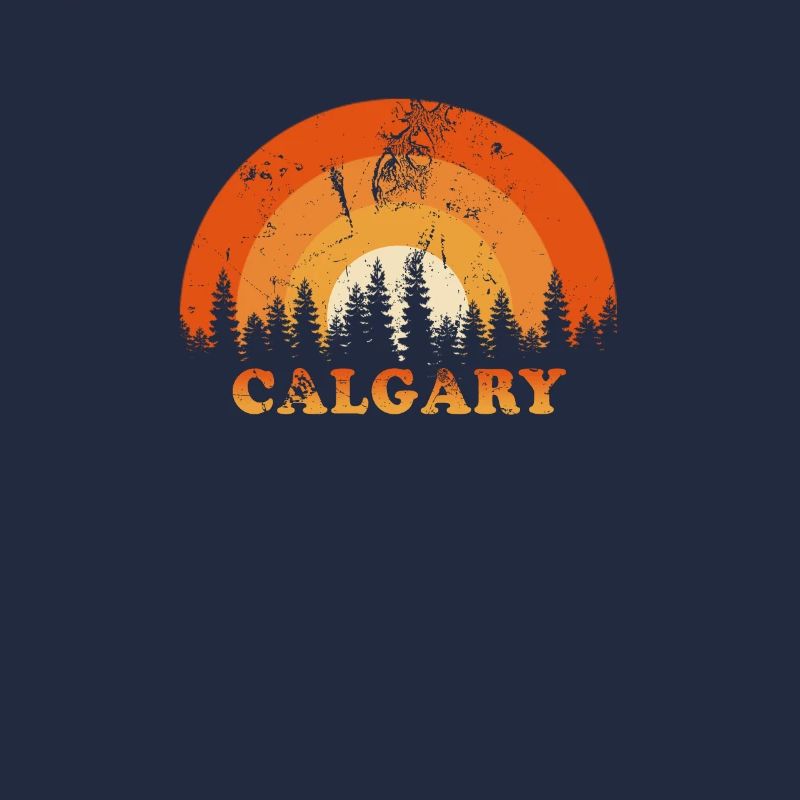 Vintage Calgary Canada Fan Retro Cool Sunset
