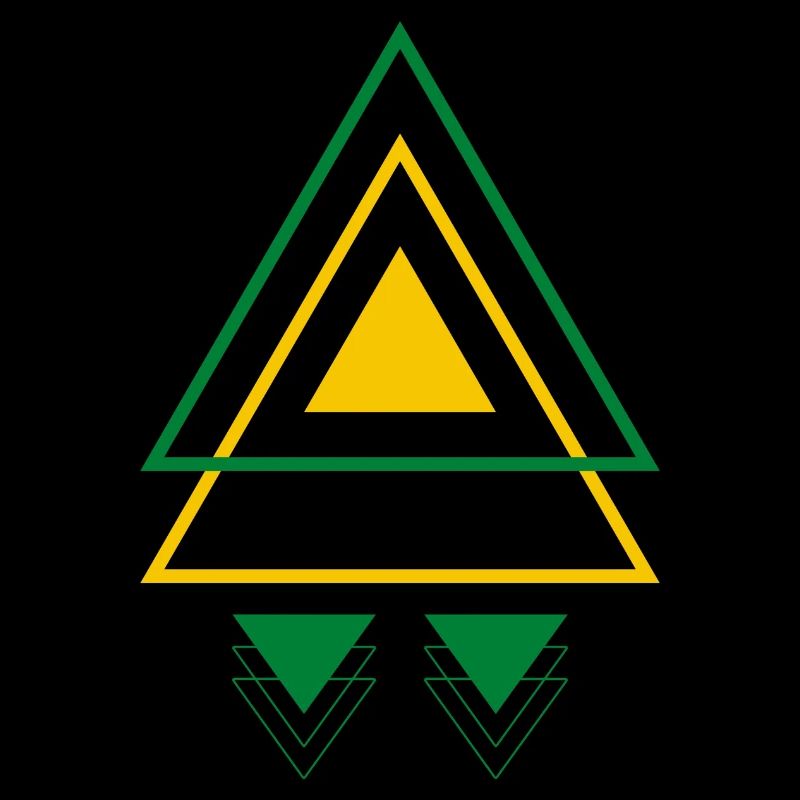 Triangles Vert et Jaune Décoration Géométrie