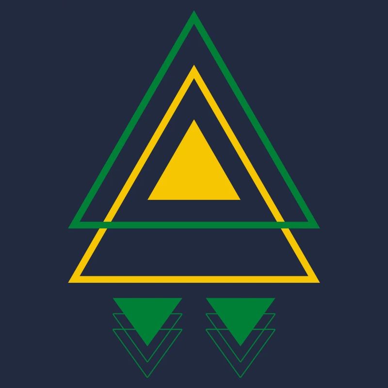 Triangles Vert et Jaune Décoration Géométrie