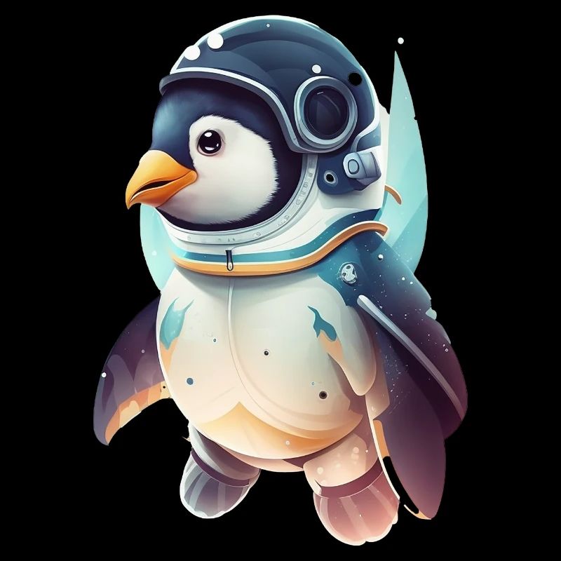 Super Süßer Pinguin als Astronaut