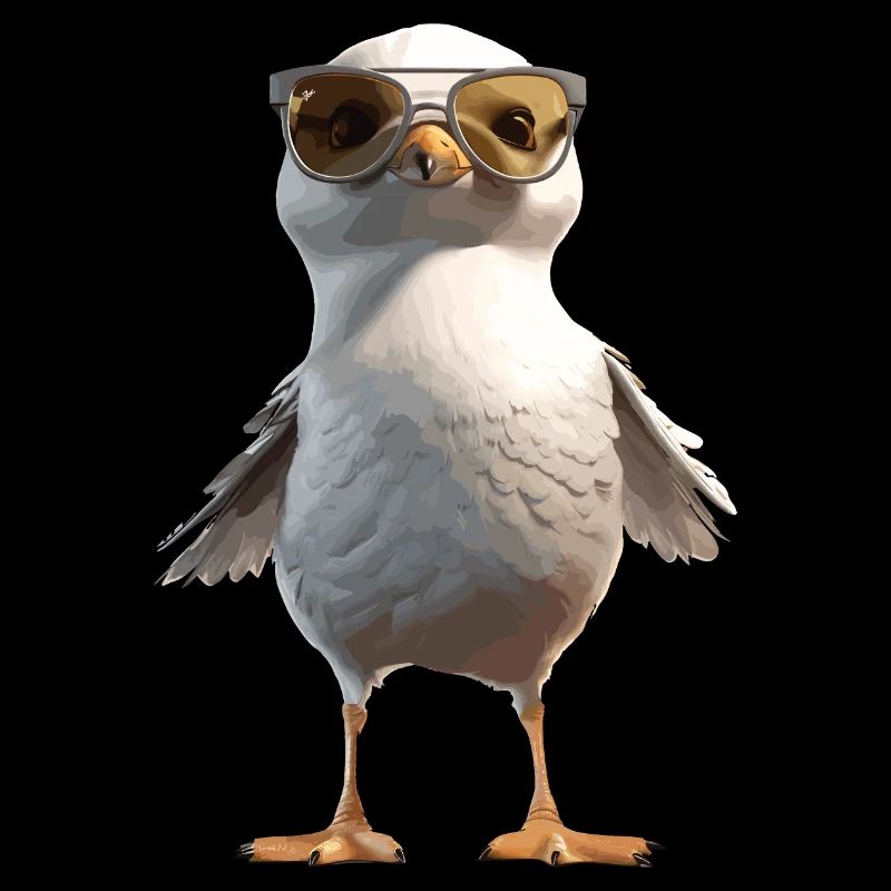 Mouette avec lunettes de soleil Cool Mignonne vacances d’été