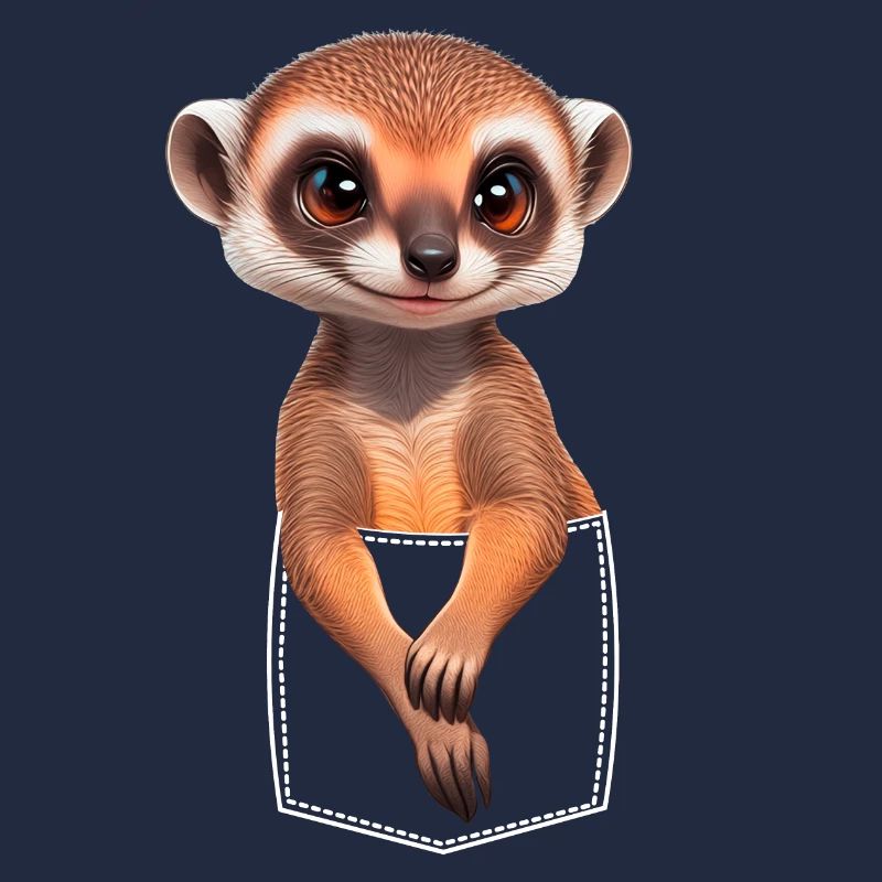 Süßes Erdmännchen Meerkat in Brusttasche Pocket