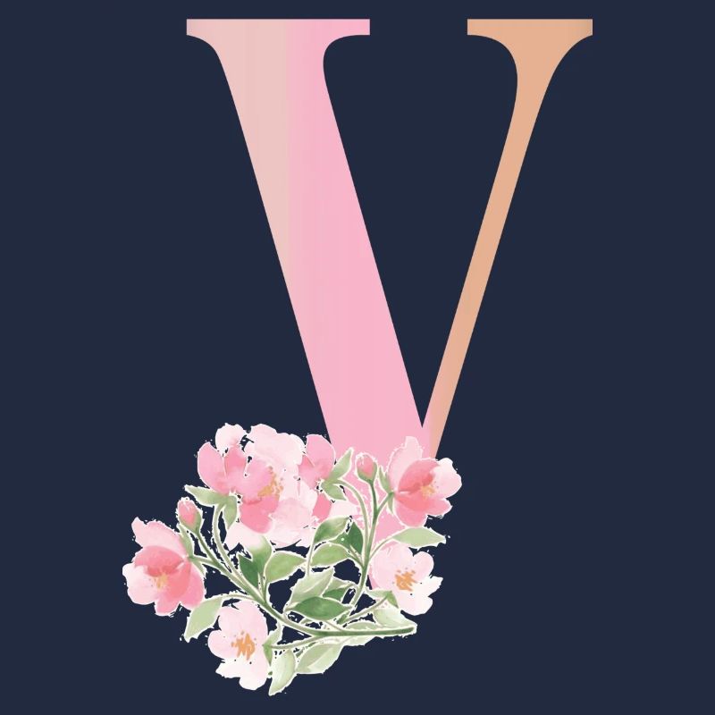 Letter V with flowers