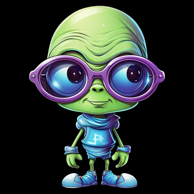 Nerdy alien with glasses