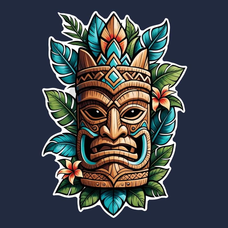 tiki beach - statue polynèsie