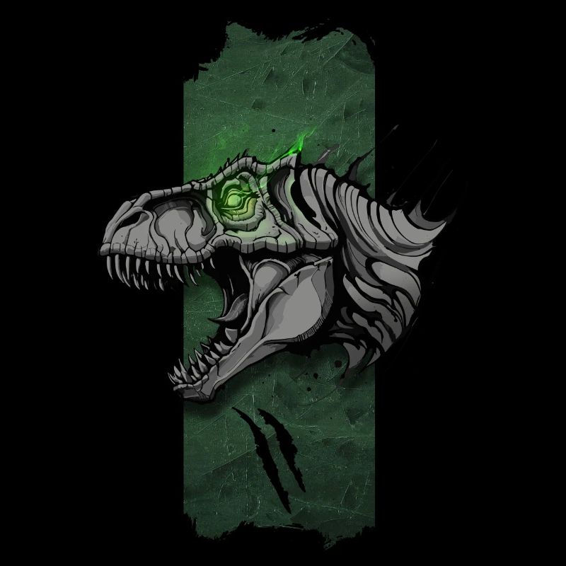 Strahlender Herrscher: Epischer T-Rex mit leuchtenden Augen