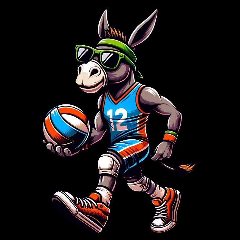 Cool volleyball donkey with style