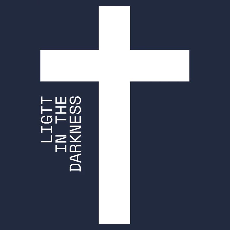 Licht im Dunkel Kreuz Typografik