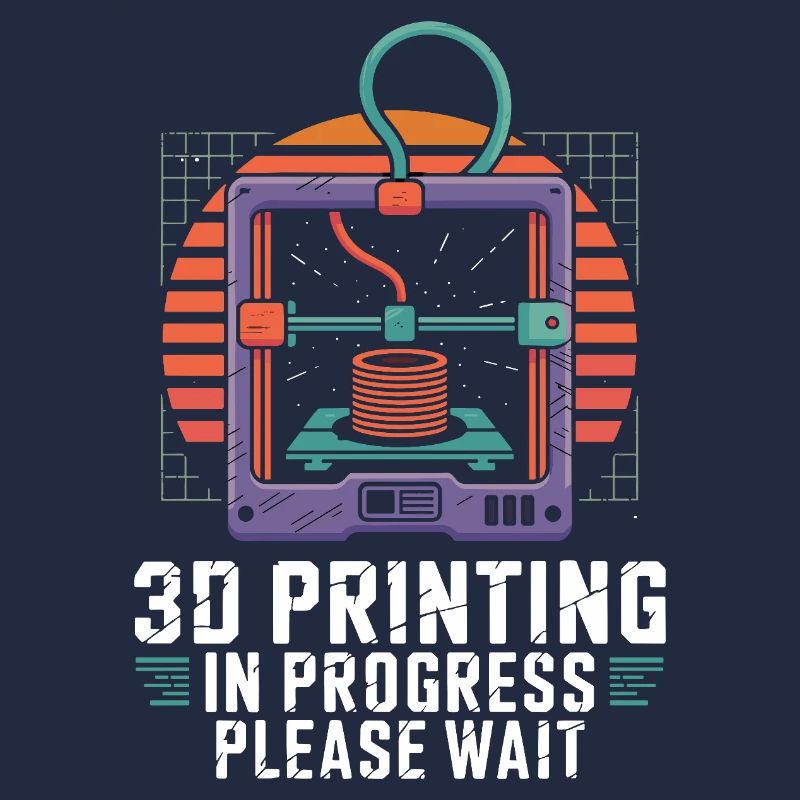  3D Printing In Progress Please Wait Lustiger 3D