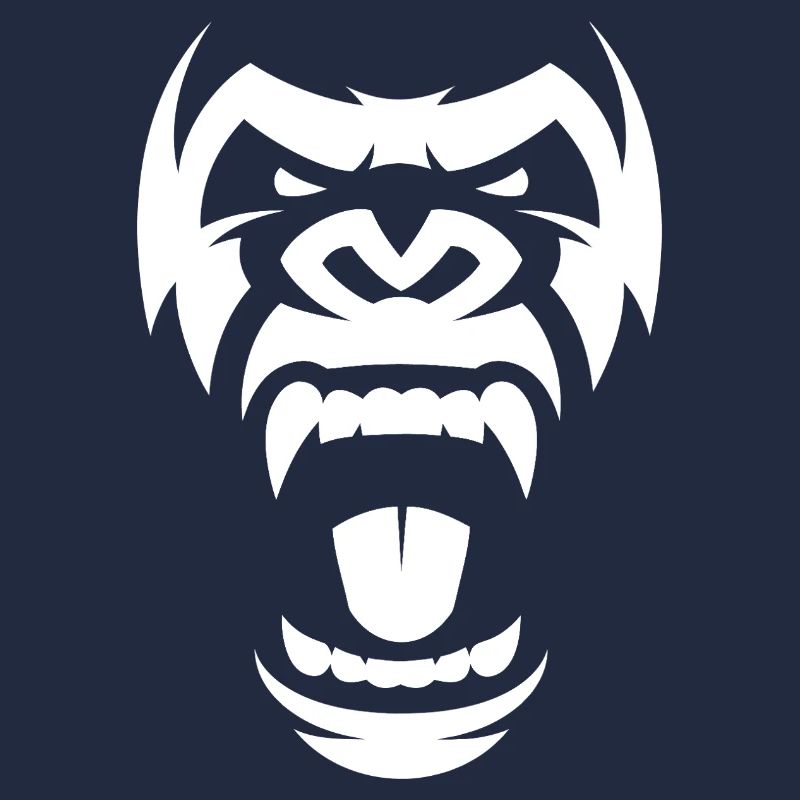 Aggressive Gorilla-Silhouette