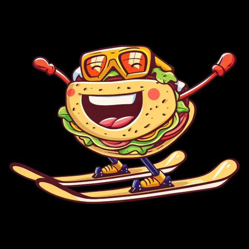 Taco Ski Downhill Skier Action