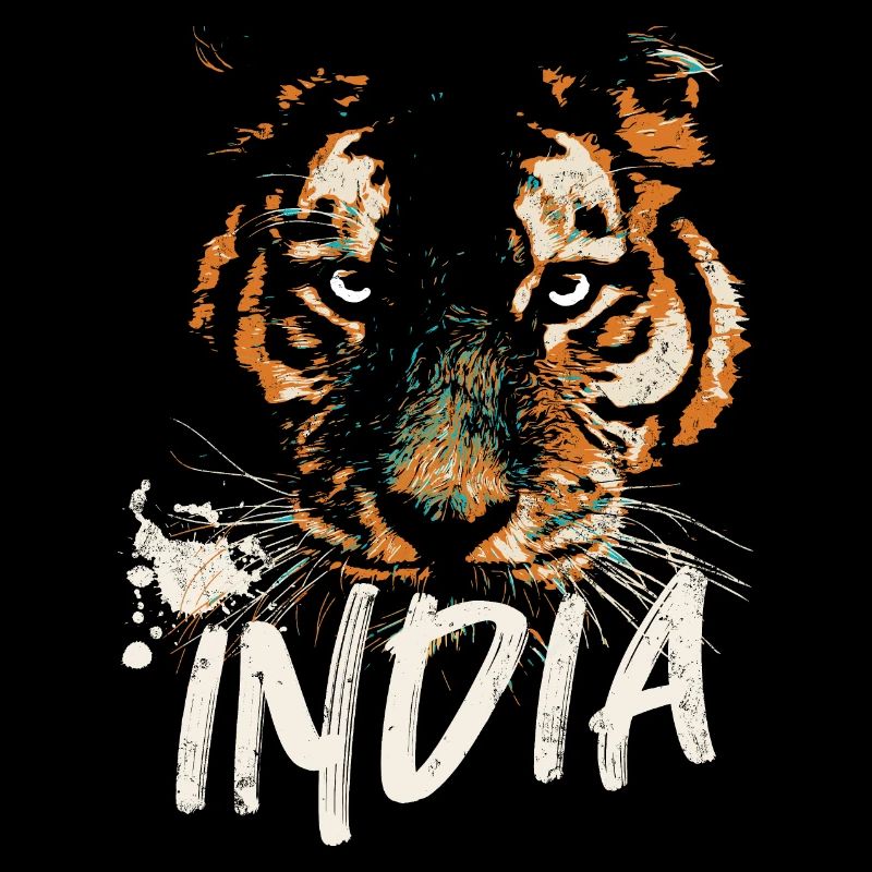 Inde, face de tigre du Bengale, symbole de l'Inde