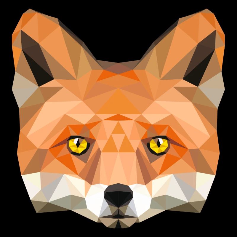 fox poly vixen fox illustration low poly head