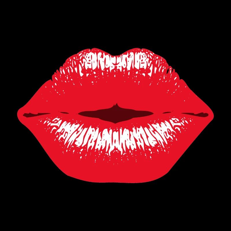 bouche de baiser rouge
