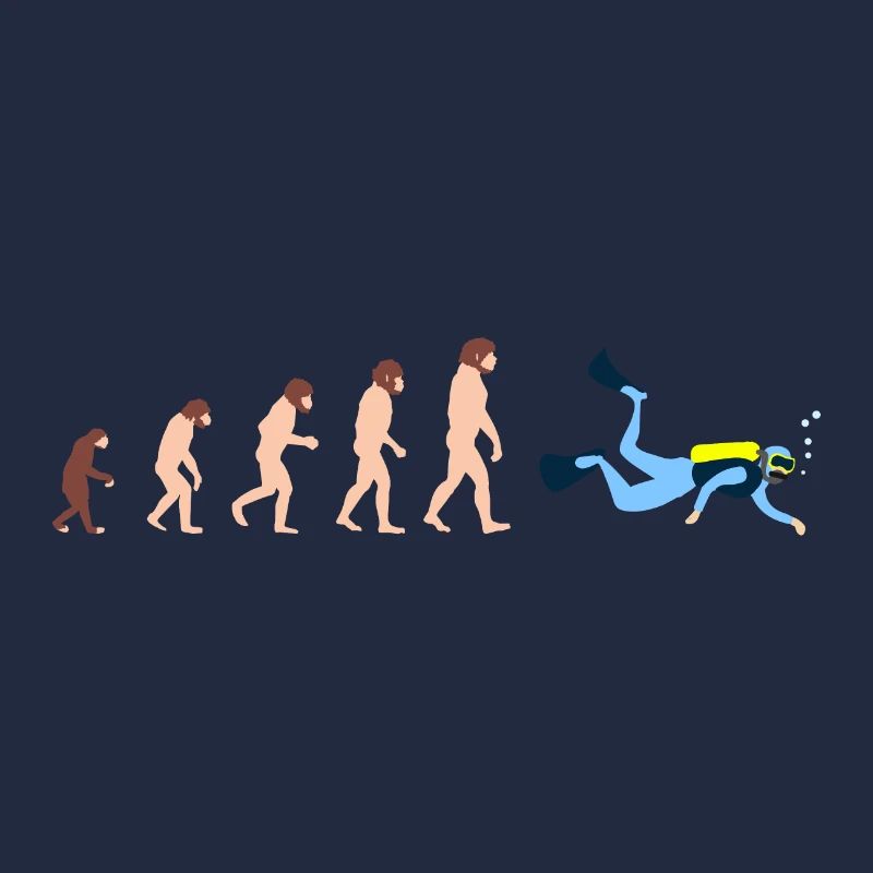 Plongée Sous-marine Human Evolution Plongeur Cadeau amusant