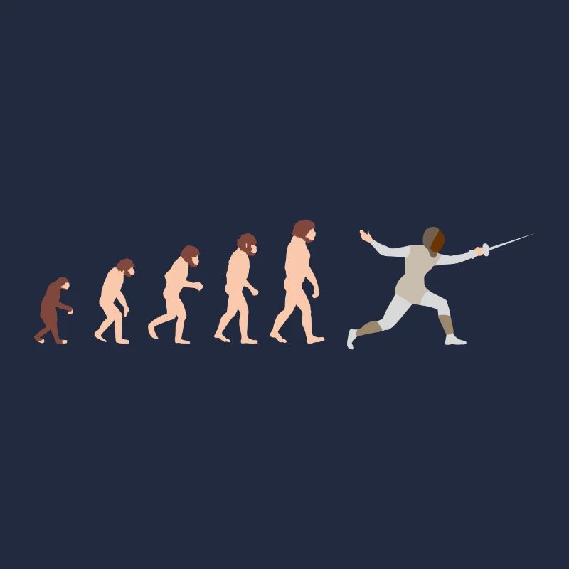 Evolution Fechten Lustige Geschenkidee