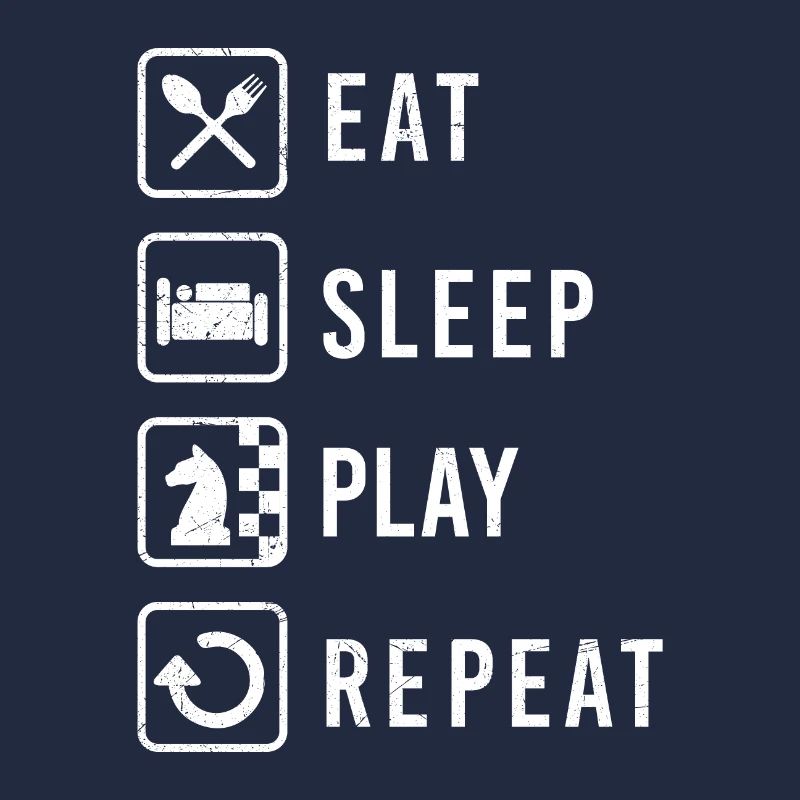 Chess Eat Sleep Play Repeat Funny Gift Idea