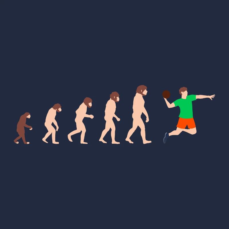 Evolution Handball Player Lustige Geschenkidee