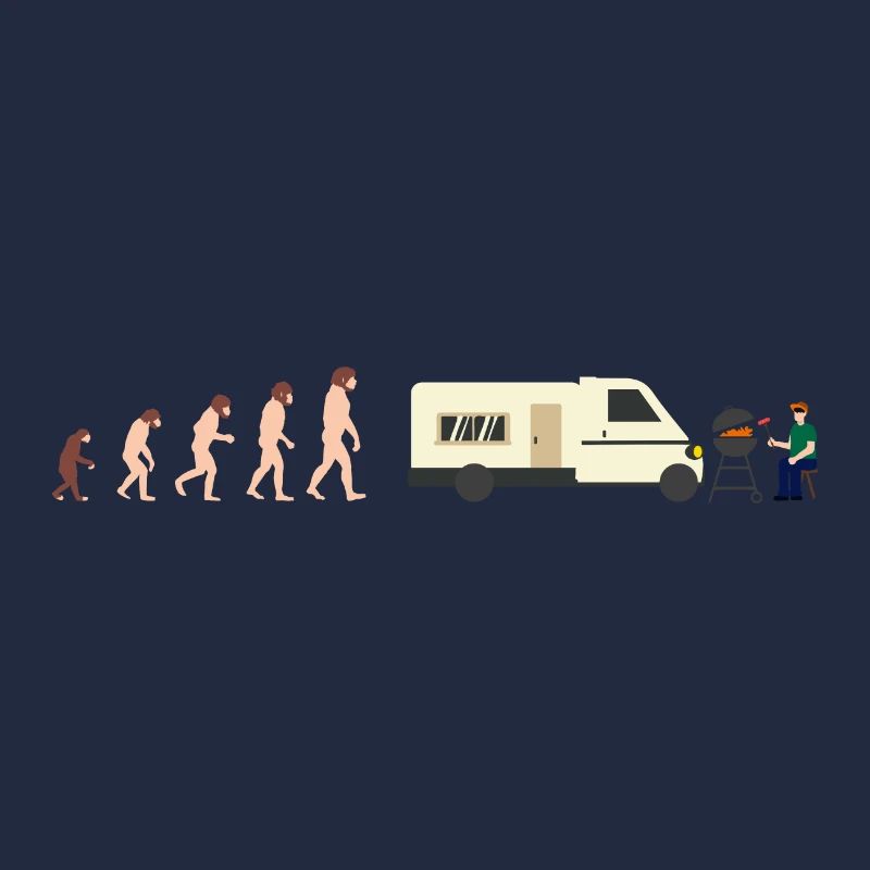 Evolution Camper Sommer Lustige Geschenkidee
