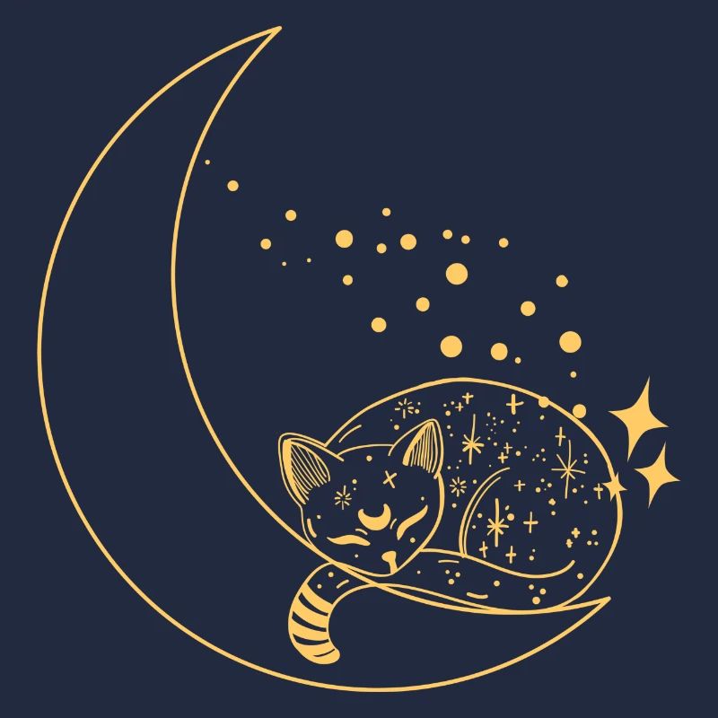 cat in the moon shining