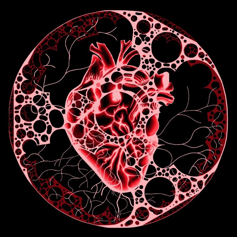 Coeur, boule, rouge