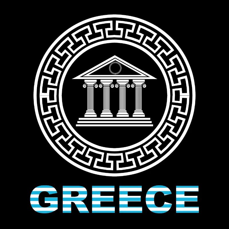 Temple grec Grèce maison toit bleu vacances voyage