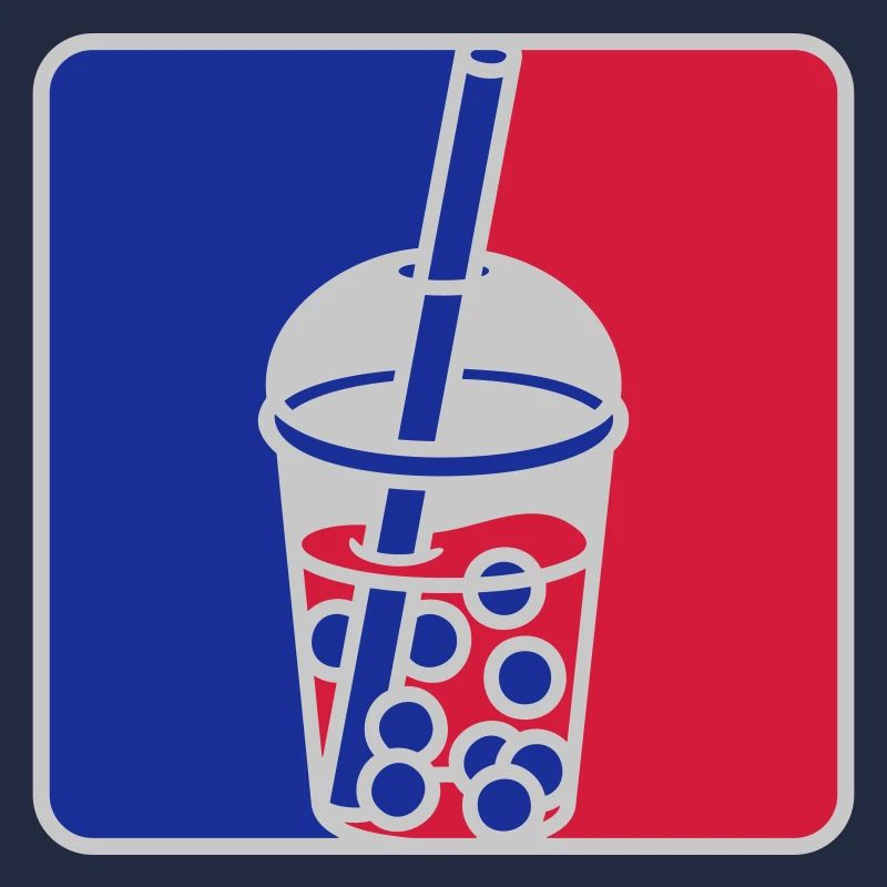 Red Blue Bubble Tea