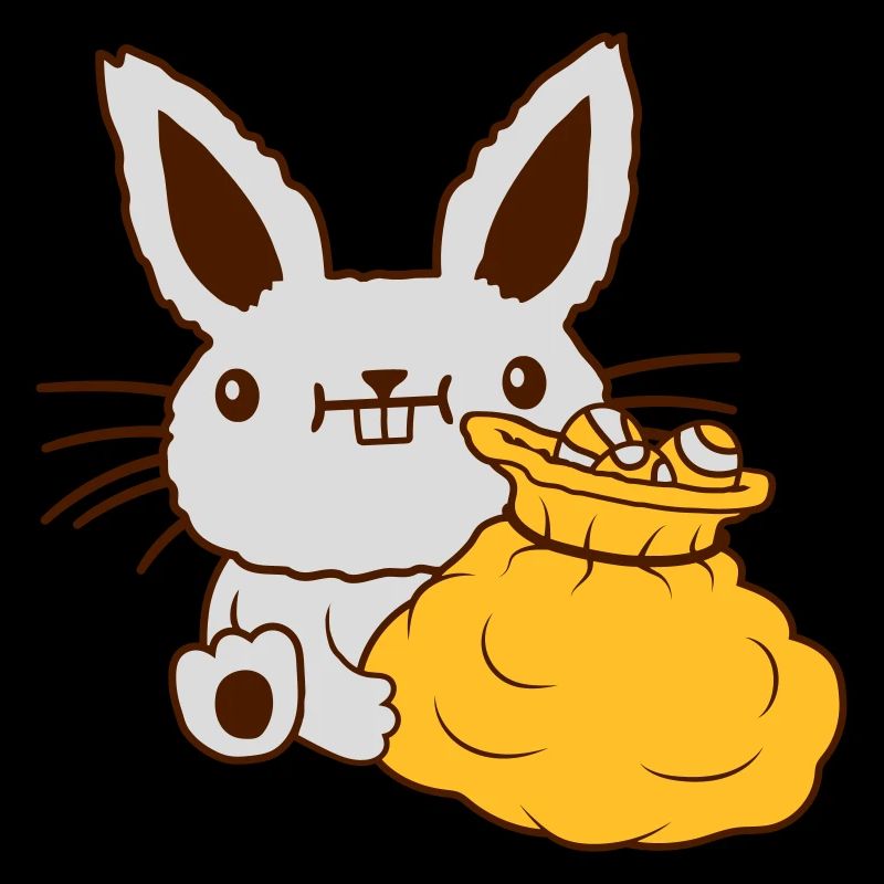 Lapin de Pâques grand sac d’oeufs