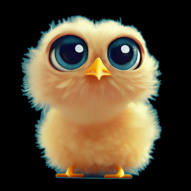 Poussins avec de grands yeux