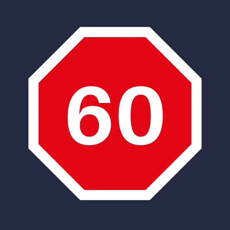 Conception du 60e anniversaire avec panneau d’arrêt