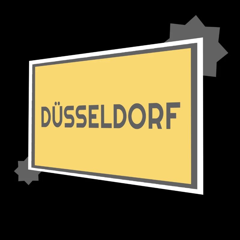 Düsseldorf Ortsschild - modern grey