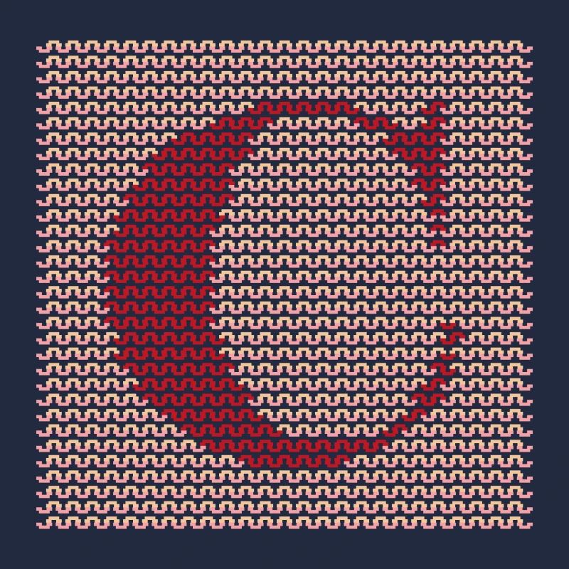 Yarn Serif Letter C Red