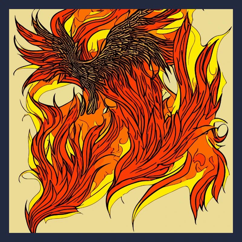 Illustration of a phoenix, vector style