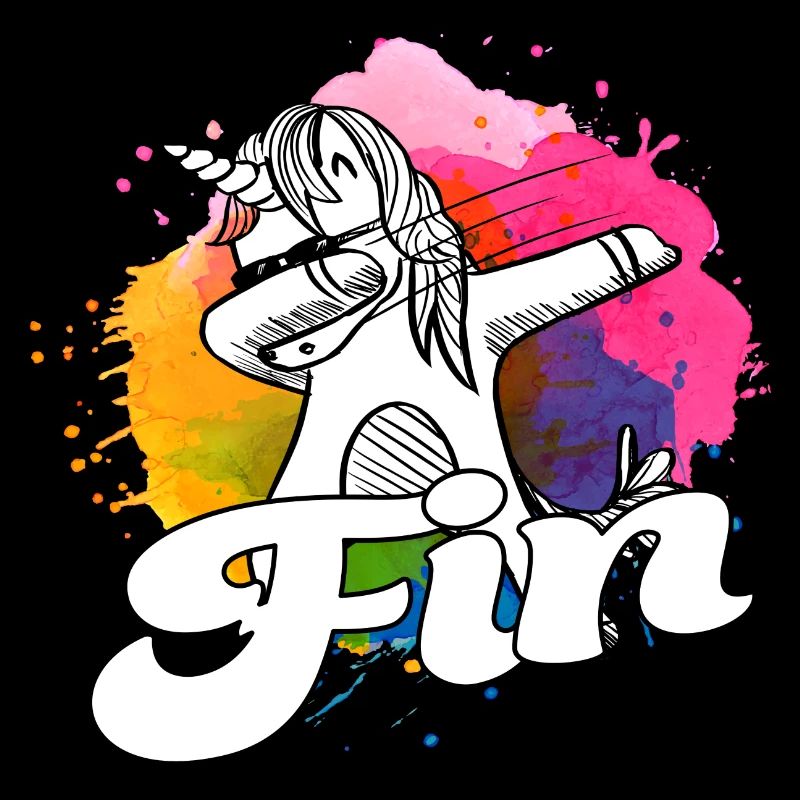 FIN - Beautiful Boy Name with Cool Unicorn