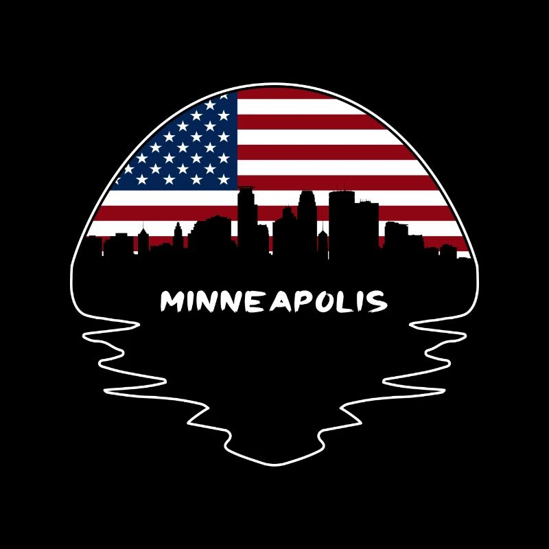 Minneapolis Minnesota Drapeau des États-Unis Skyline Silhouette