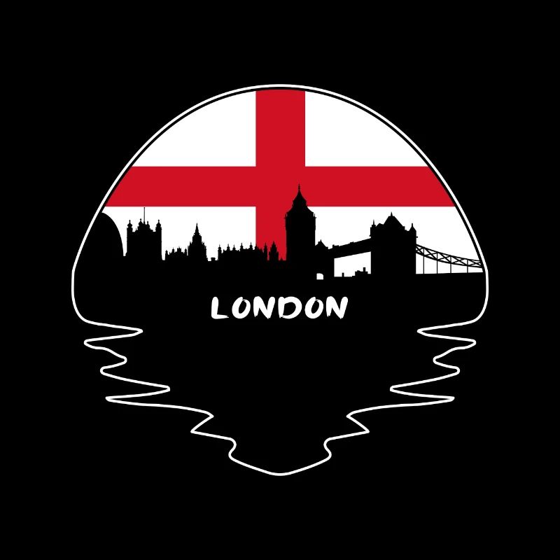 Londres Angleterre Drapeau Skyline Silhouette Travel