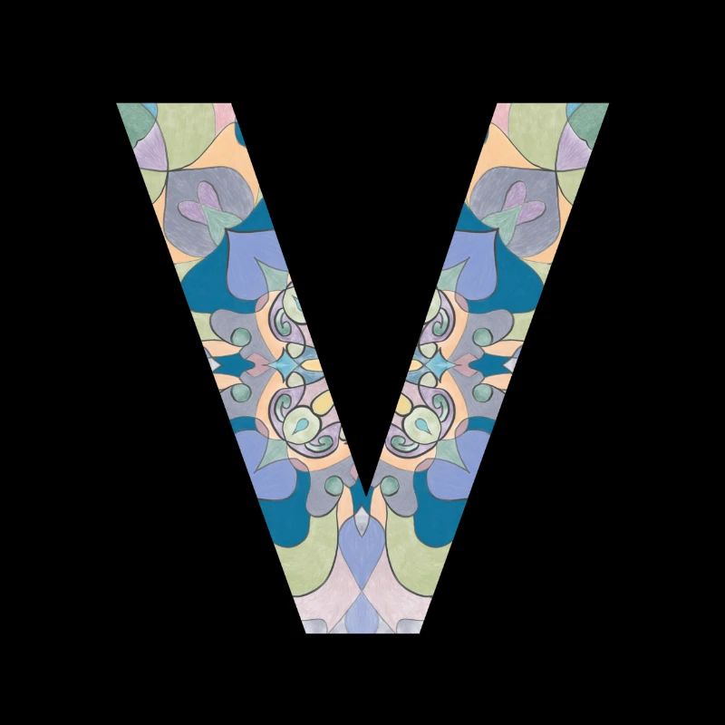 Lettre V en mandala
