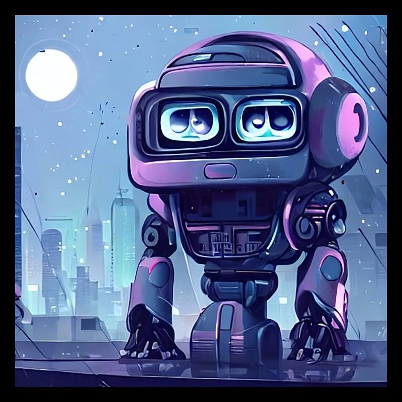 Des robots violets au clair de lune