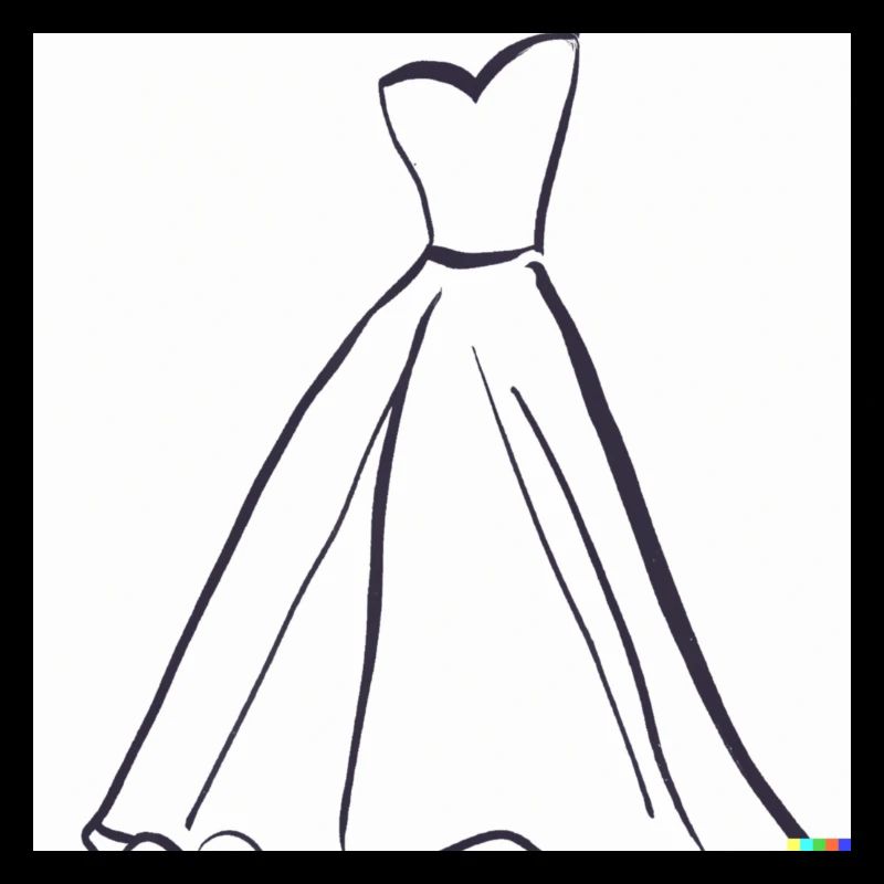 Dessin au trait d’une robe
