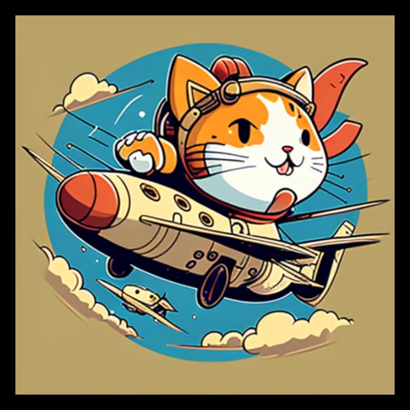 Cartoon chat volant