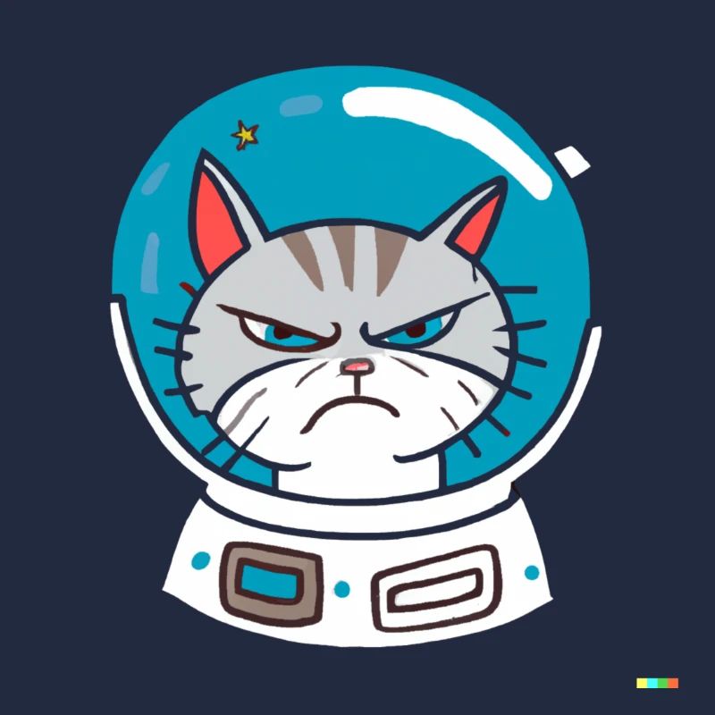 Chat astronaute en colère