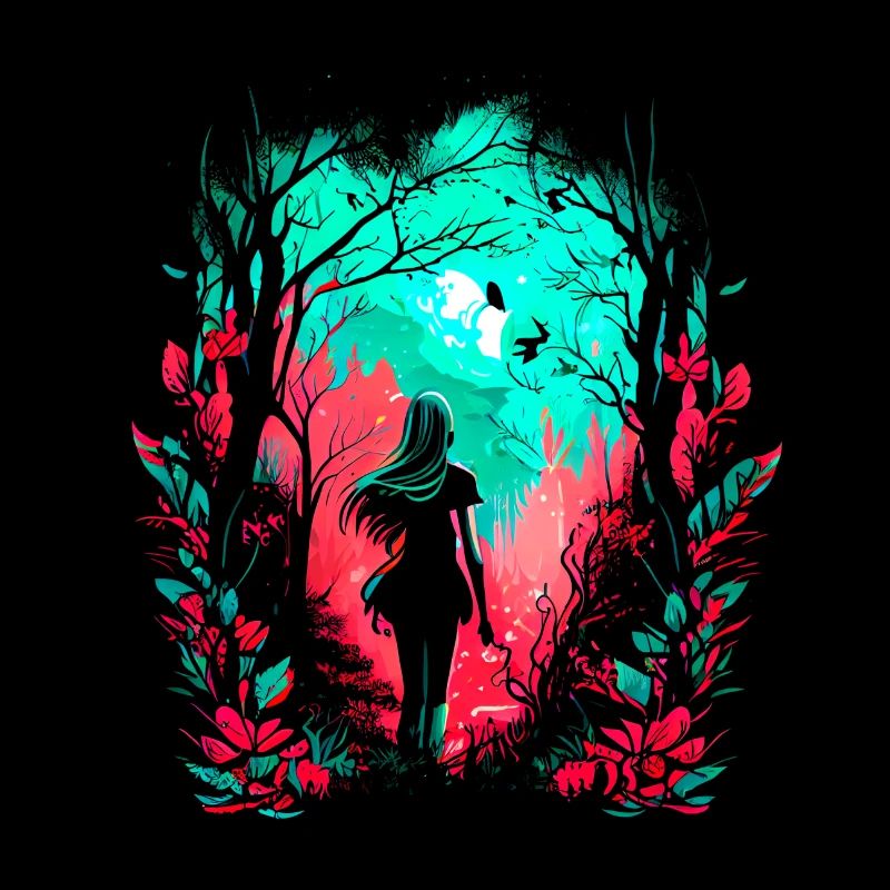 Femme comme fée de la forêt aquarelle aérographe