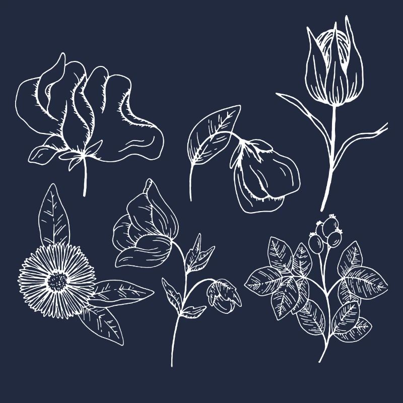 Groupe de fleurs minimalistes
