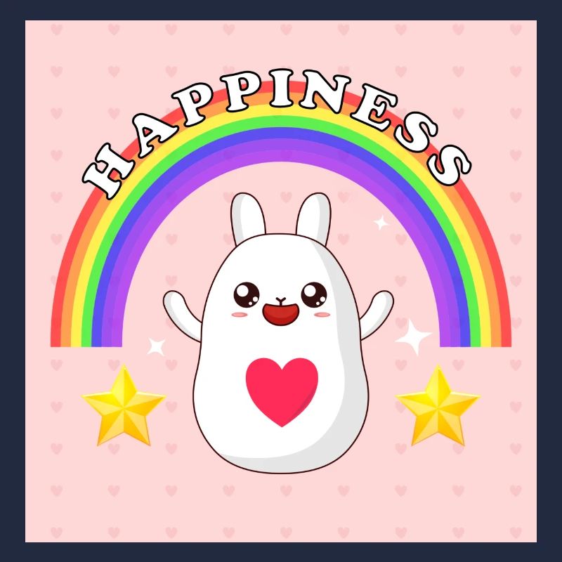 Happiness Hase mit Regenbogen