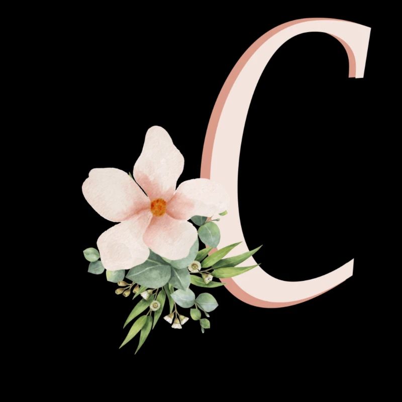 Buchstabe C mit Blume